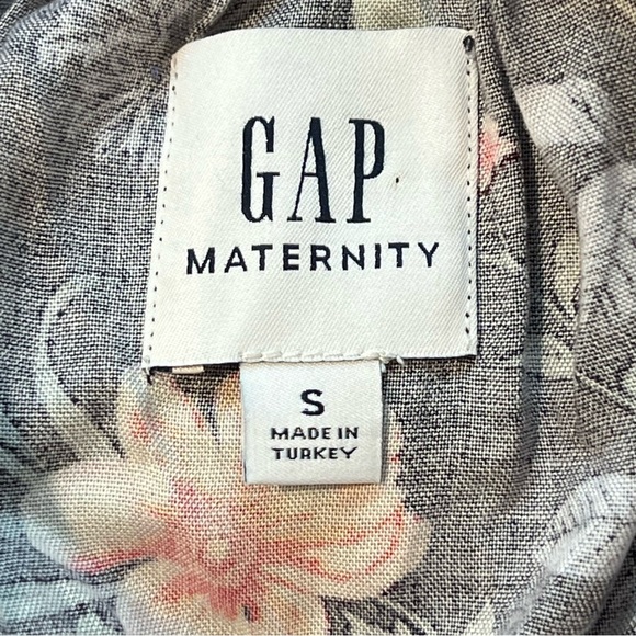 Gap Maternity Floral Print Tiered Midi Dress Long Sleeve Casual Spring Fall SM - Picture 5 of 8